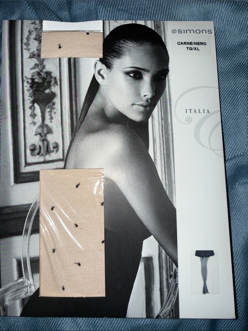Simons Beige Sheer Tights with Black Polka-Dot Accents